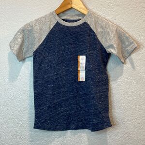 NEW Wonder Nation Blue & Gray Heather Raglan Shirt Size Boys Small 6-7